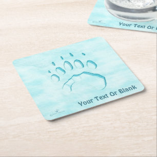 Polar Bear Paw Print Rechteckiger Pappuntersetzer