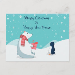 Polar Bear & Penguin! Postkarte