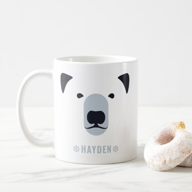 Polar Bear | Personalisierter Name Kaffeetasse (Mit Donut)
