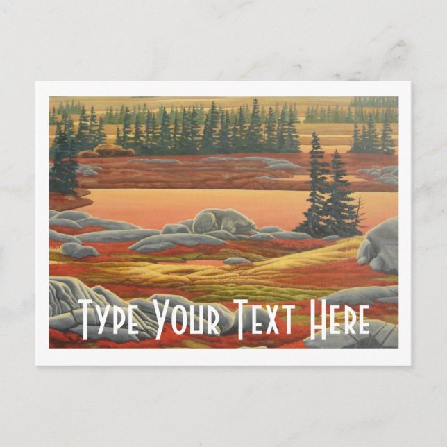 Polar Bear Postcard Autumn Bear Art Postkarten (Vorderseite)