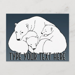 Polar Bear Postcard Bären Familie Postkarten