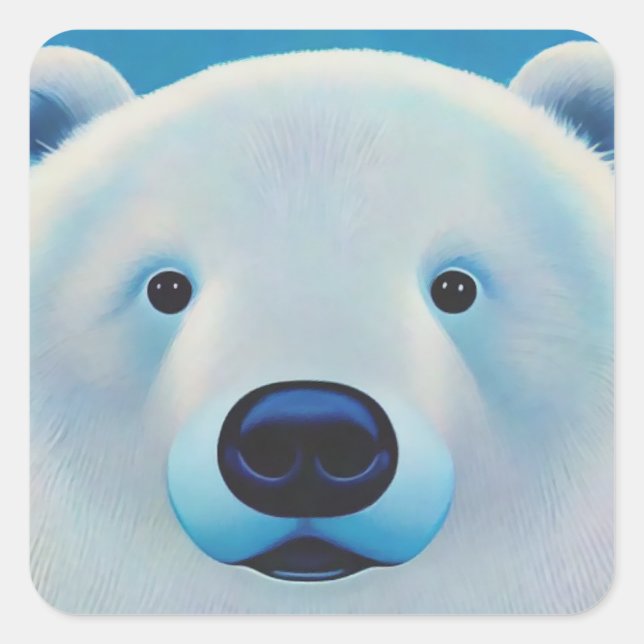 Polar Bear Quadratischer Aufkleber (Vorderseite)