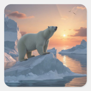 Polar Bear Quadratischer Aufkleber