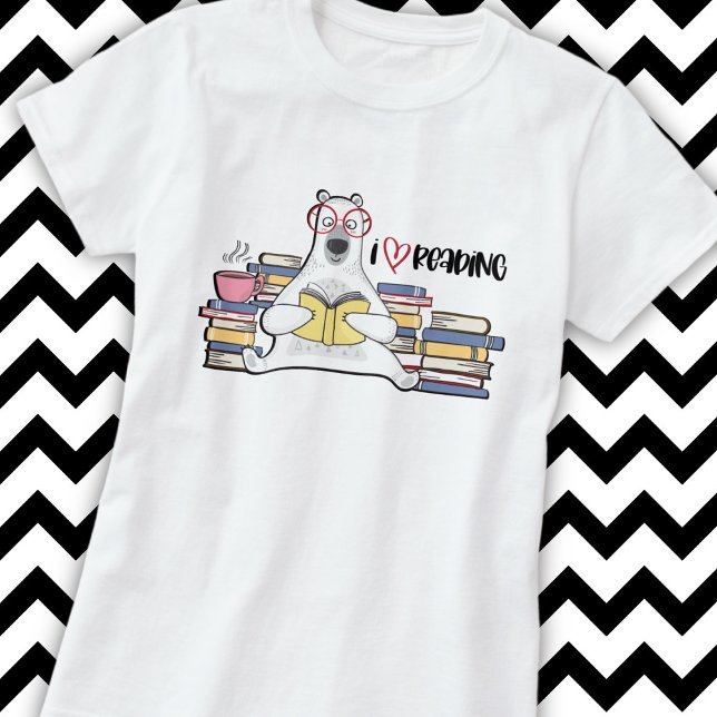 Polar Bear Reading Book T-Shirt (Von Creator hochgeladen)