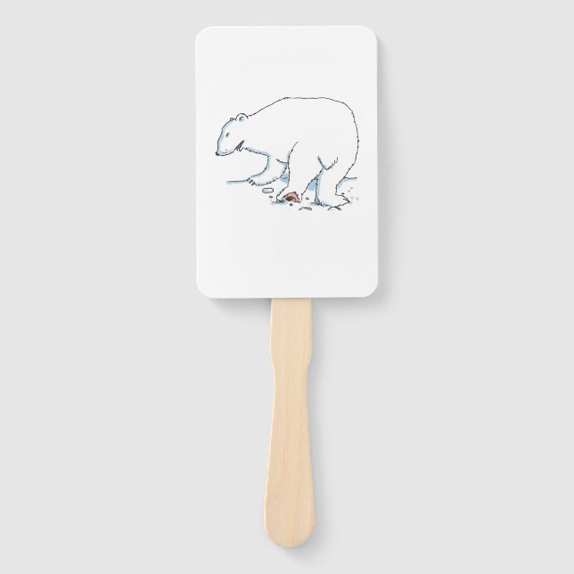 Polar Bear rectangle hand fans Fächer (Vorderseite)