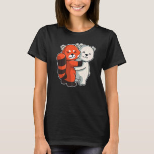 Polar Bear & Red Panda Niedlicher Tiere für Frauen T-Shirt