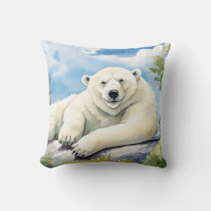 Polar Bear Relaxen Relaxen Animal Fun Happy Cool Kissen