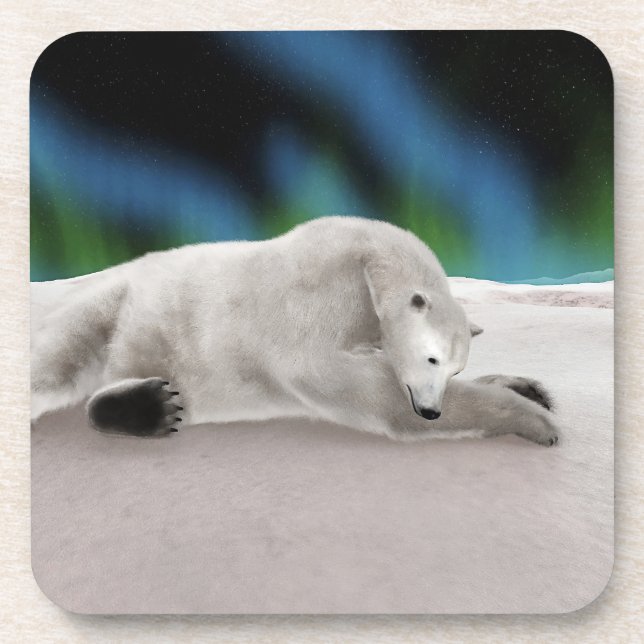 Polar Bear Resting Getränkeuntersetzer (Vorderseite)