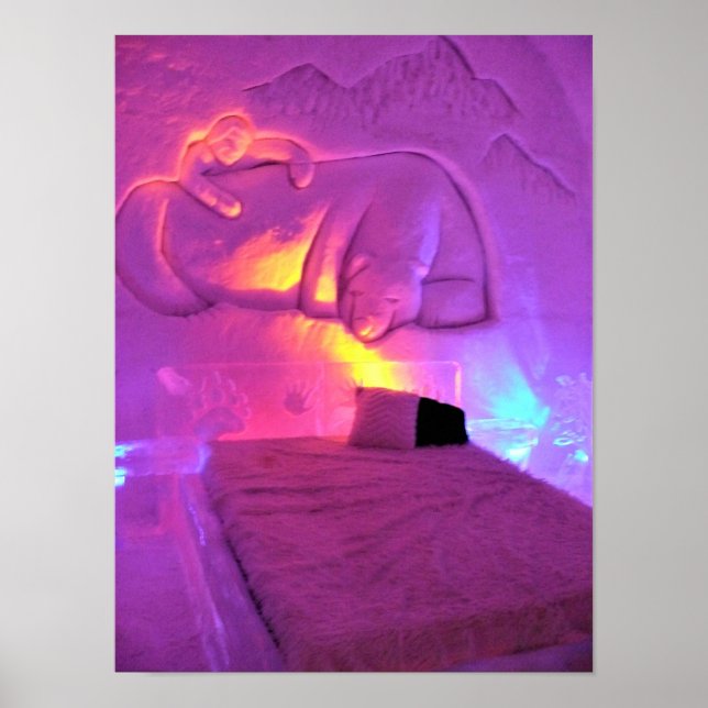 Polar Bear Room im Hotel de Glace, Quebec, Kanada Poster (Vorne)