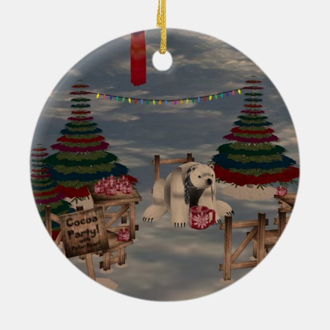 Polar Bear Round Ornament (Hinten)
