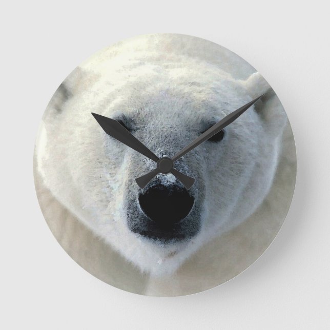 Polar Bear Runde Wanduhr (Vorderseite)