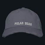 Polar Bear Rustic Blue Silver Niedlich Vintag Bestickte Baseballkappe<br><div class="desc">Personalisierter Polar Bären blau gestresste Baseballkappe und Silber Stickerei. Eine Accessoires- oder Geburtstagsgeschenkidee.</div>