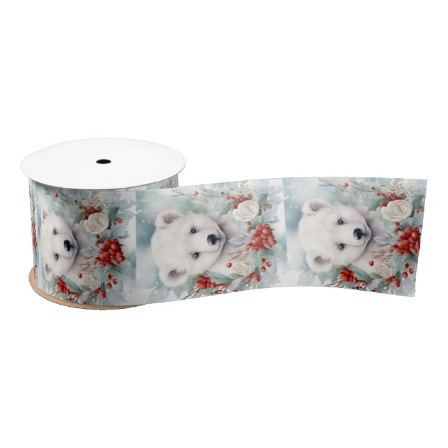 Polar Bear Satin Ribbon Weihnachtsgeschenk Wrap Satinband (Spule)