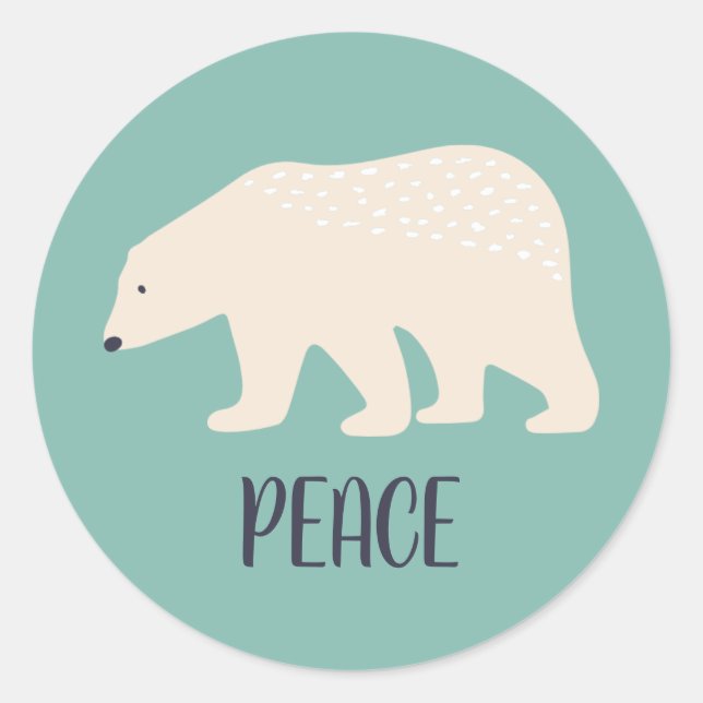 Polar Bear Simple Style Peace Umschlag Aufkleber (Vorderseite)