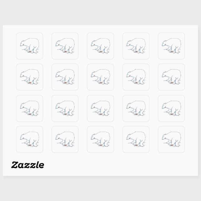 Polar Bear small square stickers sheet (Blatt)