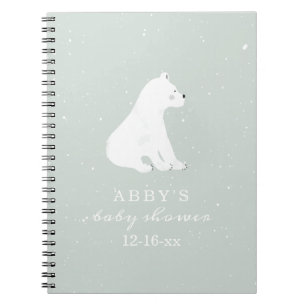 Polar Bear Snow Boy Baby Shooting Guest Book Notizblock