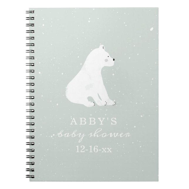 Polar Bear Snow Boy Baby Shooting Guest Book Notizblock (Vorderseite)