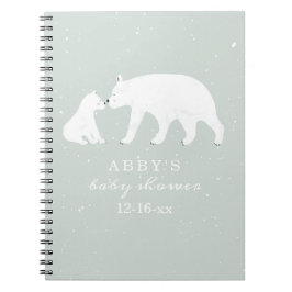 Polar Bear Snow Boy Mama Baby Shooting Guest Book Notizblock