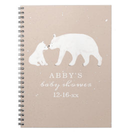 Polar Bear Snow Girl Mama Baby Shooting Guest Book Notizblock