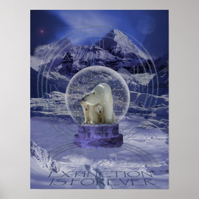 Polar Bear Snow Globe-Kopie Poster (Vorne)