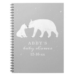 Polar Bear Snow Neutral Mama Baby Shower Guest Notizblock