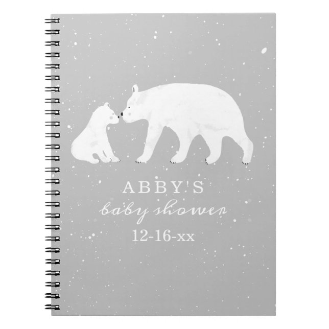 Polar Bear Snow Neutral Mama Baby Shower Guest Notizblock (Vorderseite)