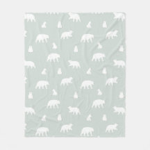 Polar Bear Snow Pattern Blau
