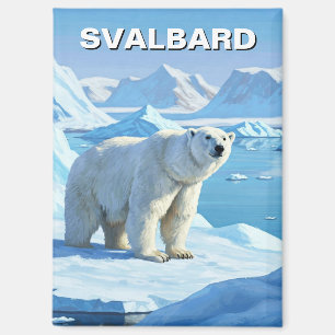 Polar Bear Snow Svalbard Norwegen Magnet