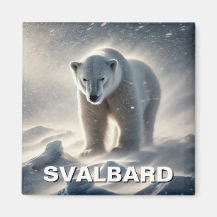 Polar Bear Snow Svalbard Norwegen Magnet