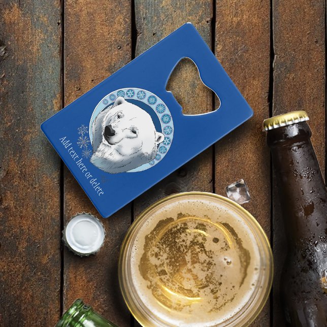 Polar Bear Snowflakes Art Nouveau Geldbeutel Flaschenöffner (Von Creator hochgeladen)