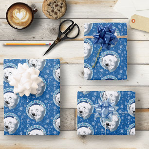 Polar Bear Snowflakes Art Nouveau Geschenkpapier Set