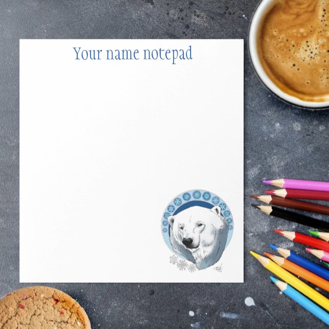 Polar Bear Snowflakes Art Nouveau Notizblock (Von Creator hochgeladen)