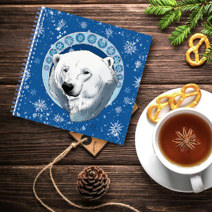 Polar Bear Snowflakes Art Nouveau Notizbuch