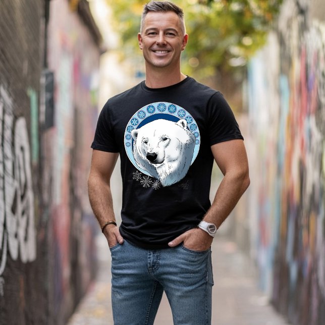 Polar Bear Snowflakes Art Nouveau T-Shirt (Von Creator hochgeladen)