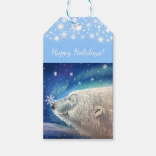 Polar Bear Snowflakes - Geschenk-Tag Geschenkanhänger