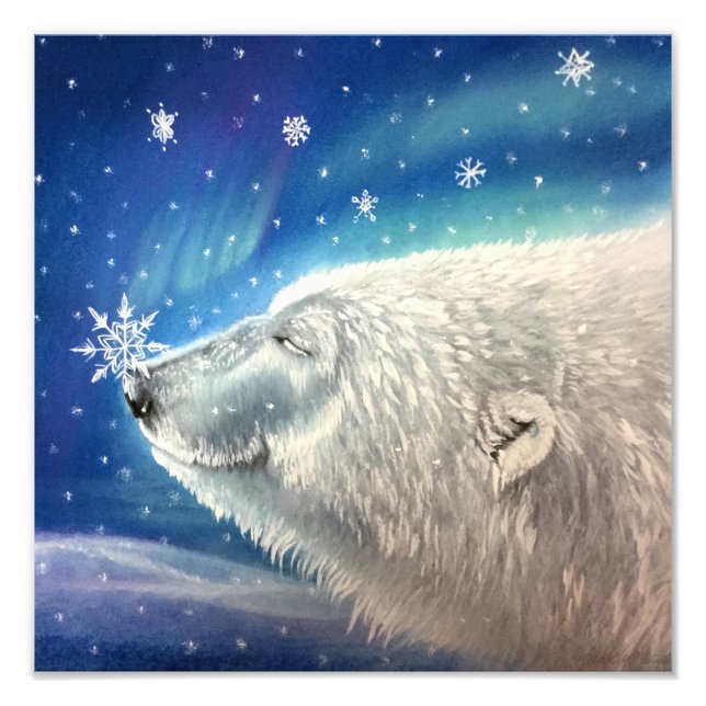 Polar Bear Snowflakes Poster (Vorne)