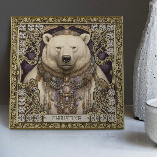 Polar Bear Spirit-Animal Carpetpunk Altarpiece Fliese