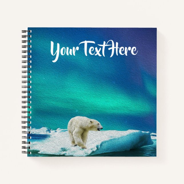 Polar Bear - Square Notebook Notizbuch (Vorderseite)