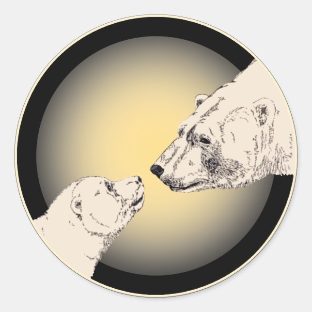 Polar Bear Stickers Wildlife Bear & Cub Stickers (Vorderseite)
