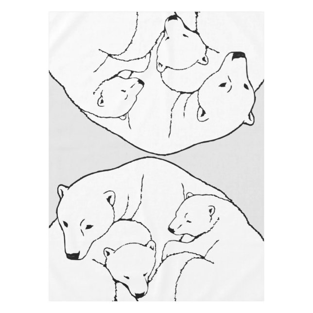 Polar Bear Tablecloth Bear w. Cubs Art Tablecloth Tischdecke (Vorderseite)