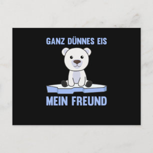 Polar Bear Theil Ice Cream Mein Freund Funny Spric Postkarte