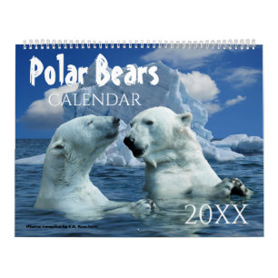 Polar Bear Themed 2025 Wall Calendar Geschenk Kalender