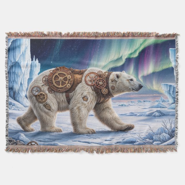 Polar Bear und Aurora Art Decke (Vorderseite)