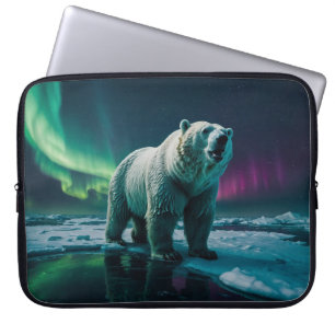 Polar Bear und Aurora Art Laptopschutzhülle