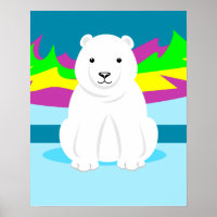 Polar Bear und Aurora Borealis