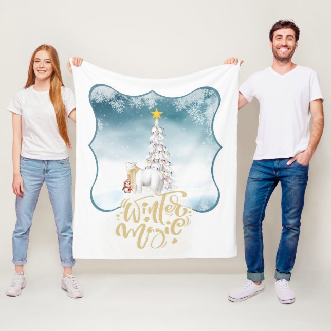Polar Bear und Pinguin Fleece Blanket (Beispiel)