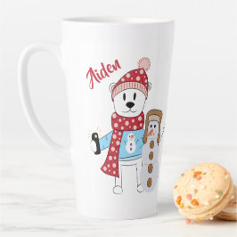 Polar Bear und Snowman Latte Tasse