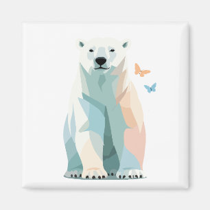 Polar Bear Vector Malerei Adorable Fun Animal Art Magnet