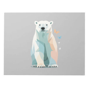 Polar Bear Vector Malerei Adorable Fun Animal Art Notizblock