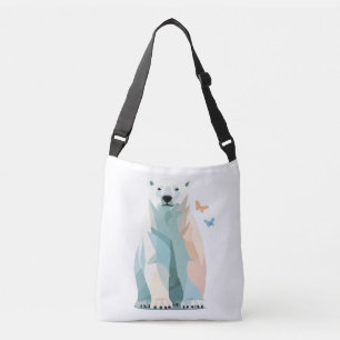 Polar Bear Vector Malerei Adorable Fun Animal Art Tragetaschen Mit Langen Trägern